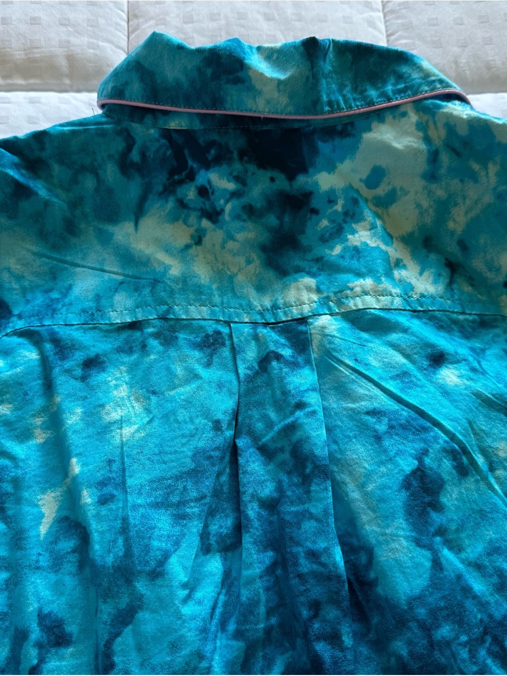 Lands' End Women’s Blue Tie-Dye Short Pajama Set - Picture 2 of 4